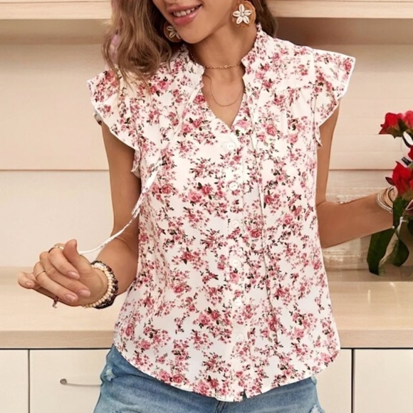 Pink Floral Blouse | SIZE XL - Picture 3 of 5